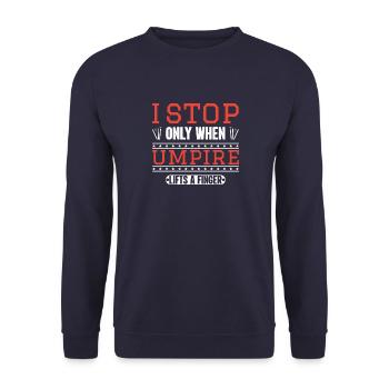 Sportsman Sports Game Baseball Pensioner Umpire Gesch - Unisex Sweatshirt - navy - Front - Alina (178cm) & Michal (187cm)