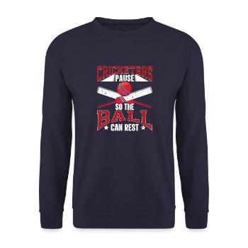 Cricketer Lifestyle Sport Cricketing Game Geschen - Unisex Sweatshirt - navy - Front - Alina (178cm) & Michal (187cm)