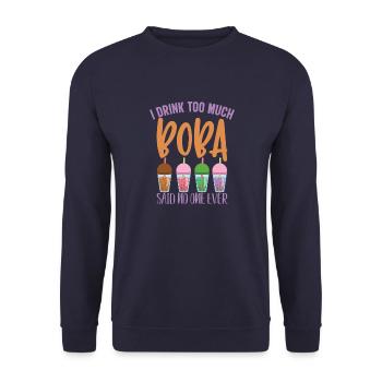 Bubble Tea Milktea Lovers Boba Lifestyle Geschenki - Unisex Pullover - Navy - Vorne - Alina (178cm) & Michal (187cm)