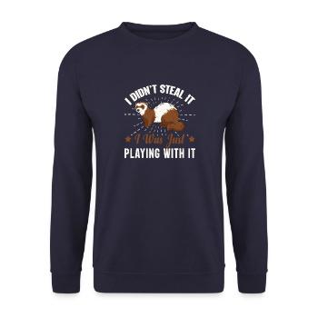 Frettchen machen mich glücklich Haustierbesitzer L - Unisex Pullover - Navy - Vorne - Alina (178cm) & Michal (187cm)