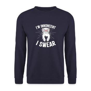 Frettchenhalter Tierrechte Tierliebhaber Lebenssti - Unisex Pullover - Navy - Vorne - Alina (178cm) & Michal (187cm)