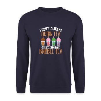 Milchtee Powered By Boba Tee Liebhaber Lifestyle G - Unisex Pullover - Navy - Vorne - Alina (178cm) & Michal (187cm)
