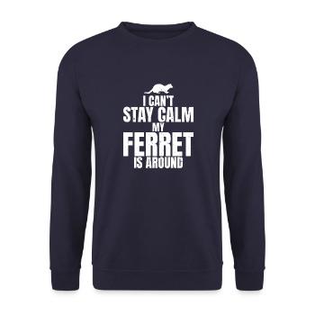Haustierbesitzer Frettchen Make Me Happy Lifestyle - Unisex Pullover - Navy - Vorne - Alina (178cm) & Michal (187cm)