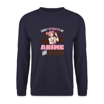 Geek Lovers Life Powered By Tea Bubble Lifestyle - Unisex Pullover - Navy - Vorne - Alina (178cm) & Michal (187cm)