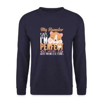 Cute Pet Owners Hamster Love My Hamster - Unisex Sweatshirt - navy - Front - Alina (178cm) & Michal (187cm)