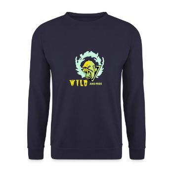 GORILLA WILD UND FREI - Unisex Pullover - Navy - Vorne - Alina (178cm) & Michal (187cm)