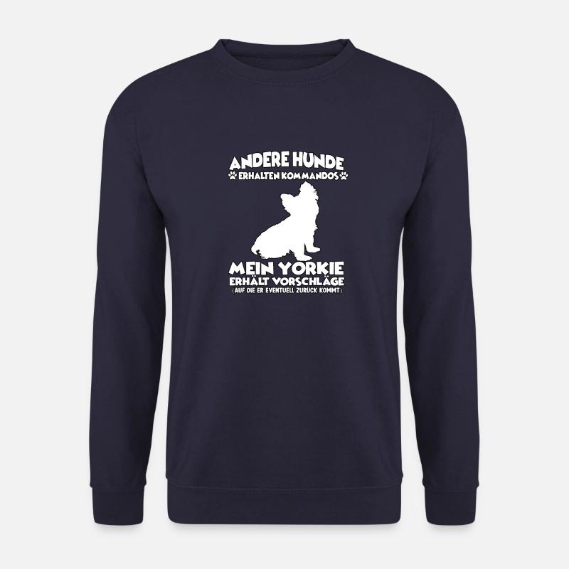 Hund Training Motiv Yorkshire Terrier Hundehalter - Unisex Pullover - Navy