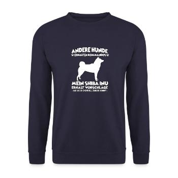 Funny Shiba Inu Dog Training Dog Owner - Unisex Sweatshirt - navy - Front - Alina (178cm) & Michal (187cm)
