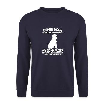 Funny Schnauzer Dog Training Dog Owners - Unisex Sweatshirt - navy - Front - Alina (178cm) & Michal (187cm)