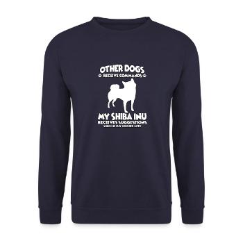 Funny Shiba Inu Dog Training Dog Owner - Unisex Sweatshirt - navy - Front - Alina (178cm) & Michal (187cm)