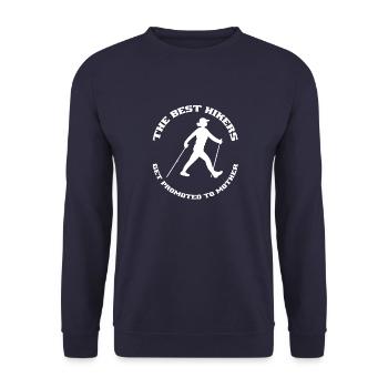 Wandern Mama Klettern Bergsteigen Bouldern Mutter - Unisex Pullover - Navy - Vorne - Alina (178cm) & Michal (187cm)