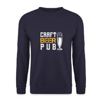 CRAFT BEER Kneipe - Unisex Pullover - Navy - Vorne - Alina (178cm) & Michal (187cm)