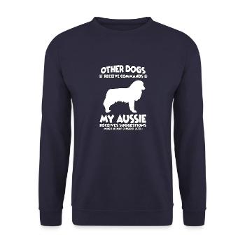 Drôle de chien de berger australien Chiens de dressage - Sweat-shirt Unisexe - marine - Devant - Alina (178cm) & Michal (187cm)