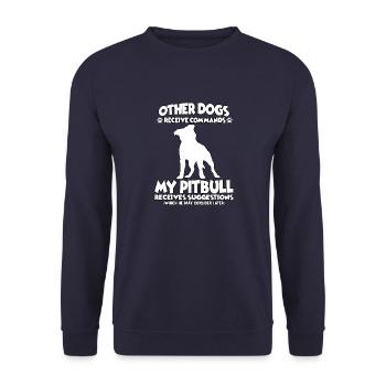 Drôle pitbull Chien Dressage Propriétaire de chien - Sweat-shirt Unisexe - marine - Devant - Alina (178cm) & Michal (187cm)