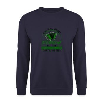 Ein Tag Ohne Steirische Harmonika, Lustiges - Unisex Pullover - Navy - Vorne - Alina (178cm) & Michal (187cm)