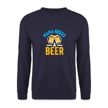 Maman a besoin d’une bière - Sweat-shirt Unisexe - marine - Devant - Alina (178cm) & Michal (187cm)