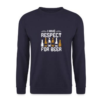 J’ai du respect pour la bière - Sweat-shirt Unisexe - marine - Devant - Alina (178cm) & Michal (187cm)