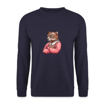 Lustige Großmutter Bär - Großmutter Enkelin - Unisex Pullover - Navy - Vorne - Alina (178cm) & Michal (187cm)