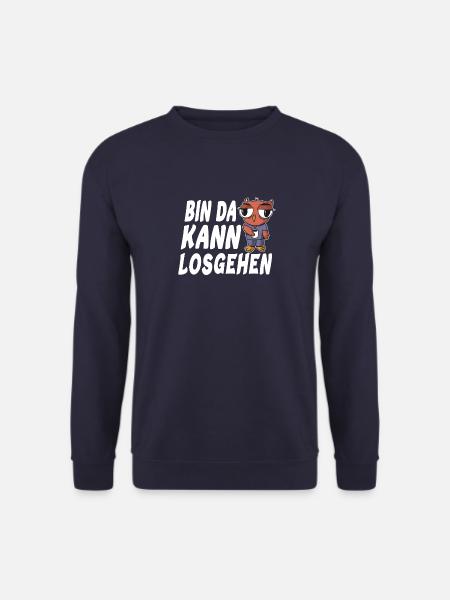 Bin da kann losgehen Eule mit Kaffee - Unisex Pullover - Navy