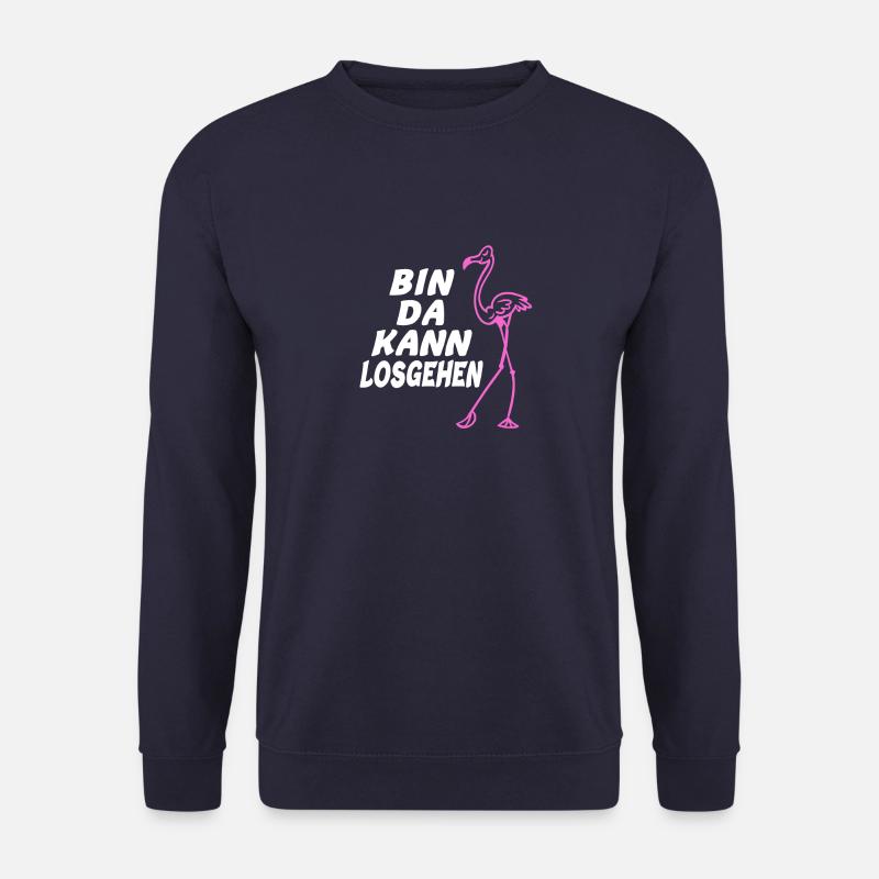 Bin da kann losgehen cooler & niedlicher Flamingo - Unisex Pullover - Navy