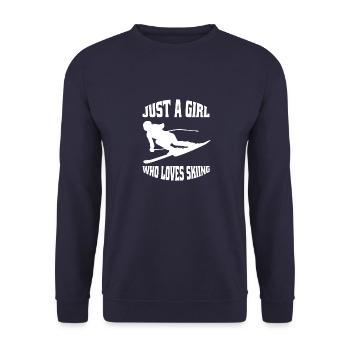 Skier Girls Skiing Woman Winter Sports Ski - Unisex Sweatshirt - navy - Front - Alina (178cm) & Michal (187cm)