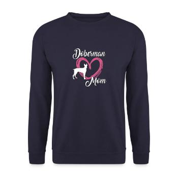 Dobermann Mom Frauchen Hundeschule Dobermann - Unisex Pullover - Navy - Vorne - Alina (178cm) & Michal (187cm)