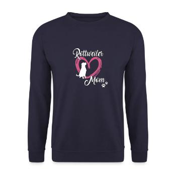 Rottweiler Mom süßes Rottweiler Frauchen Gassi - Unisex Pullover - Navy - Vorne - Alina (178cm) & Michal (187cm)