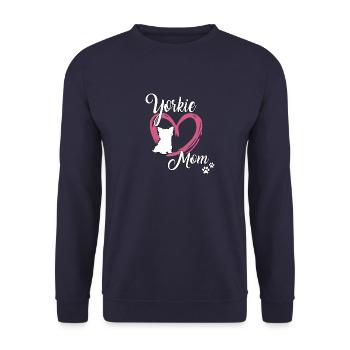 Yorkie Mom Hundehalterin süßes Yorkshire Terrier - Unisex Pullover - Navy - Vorne - Alina (178cm) & Michal (187cm)