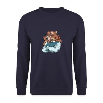 Opa Bär - Neugeborene Enkelkinder Babybären - Unisex Pullover - Navy - Vorne - Alina (178cm) & Michal (187cm)
