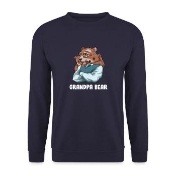 Opa Bär - Großvater Enkelin Enkelin Zwillinge - Unisex Pullover - Navy - Vorne - Alina (178cm) & Michal (187cm)