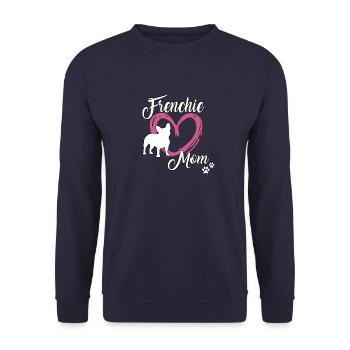 Frenchie Mom Motif Cute French Bulldog - Unisex Sweatshirt - navy - Front - Alina (178cm) & Michal (187cm)
