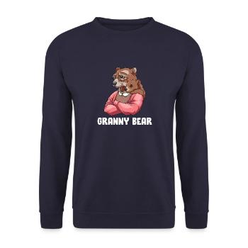 Oma Bär - Oma und Enkelkind Outfit - Oma Bär - Unisex Pullover - Navy - Vorne - Alina (178cm) & Michal (187cm)
