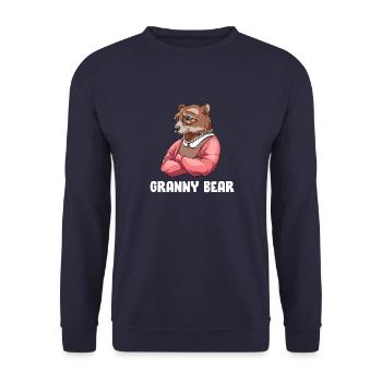 Oma Bär - Enkelin Enkelin - Oma Bär - Unisex Pullover - Navy - Vorne - Alina (178cm) & Michal (187cm)
