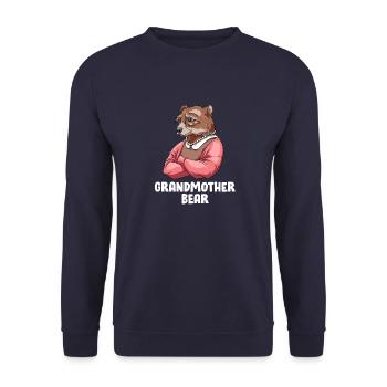 Niedlicher Oma-Bär - Lustiger Oma-Bär - Unisex Pullover - Navy - Vorne - Alina (178cm) & Michal (187cm)
