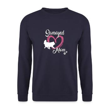 Samoyed Mom süßes Samojeden Frauchen Gassi - Unisex Pullover - Navy - Vorne - Alina (178cm) & Michal (187cm)