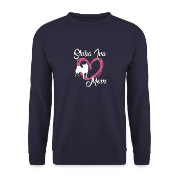 Shiba Inu Mom süßes Shiba Inu Frauchen Gassi - Unisex Pullover - Navy - Vorne - Alina (178cm) & Michal (187cm)