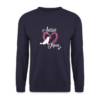Aussie Mom Hundeschule Australian Shepherd - Unisex Pullover - Navy - Vorne - Alina (178cm) & Michal (187cm)