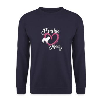 Frenchie Mom French Bulldog Mistress - Unisex Sweatshirt - navy - Front - Alina (178cm) & Michal (187cm)