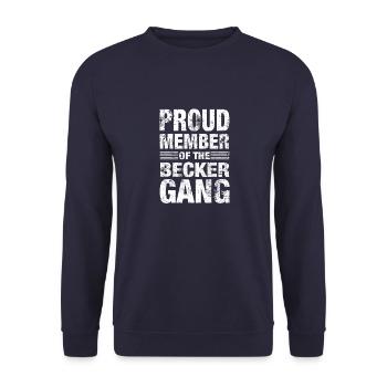Becker Stolz Team Familie Geschenk - Unisex Pullover - Navy - Vorne - Alina (178cm) & Michal (187cm)