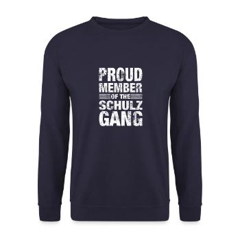 Schulz Stolz Team Familie Geschenk - Unisex Pullover - Navy - Vorne - Alina (178cm) & Michal (187cm)