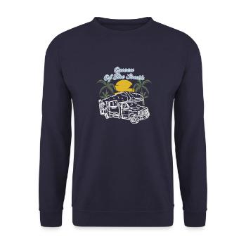 Cooles Camper, RV, Wohnmobil, Carvan Spruch Shirt - Unisex Pullover - Navy - Vorne - Alina (178cm) & Michal (187cm)