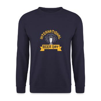 international beer day - Unisex Sweatshirt - navy - Front - Alina (178cm) & Michal (187cm)