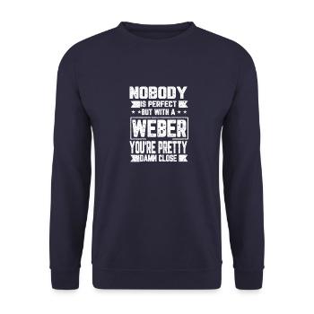 Weber Perfect Dicton Nom de famille Cadeau - Sweat-shirt Unisexe - marine - Devant - Alina (178cm) & Michal (187cm)