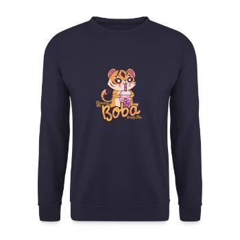 Du bist der Boba zu meinem Tee - Kawaii Bubble Tea - Unisex Pullover - Navy - Vorne - Alina (178cm) & Michal (187cm)