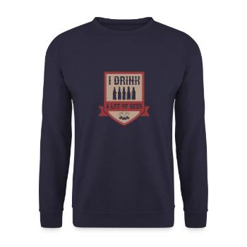 I drink a lot of beer - Unisex Sweatshirt - navy - Front - Alina (178cm) & Michal (187cm)