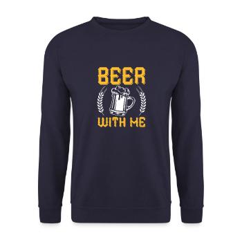 BEER WITH ME - Unisex Sweatshirt - navy - Front - Alina (178cm) & Michal (187cm)