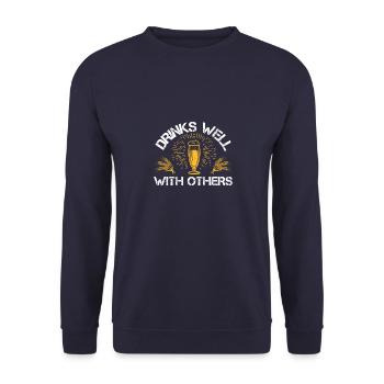 Boit bien avec les autres - Sweat-shirt Unisexe - marine - Devant - Alina (178cm) & Michal (187cm)
