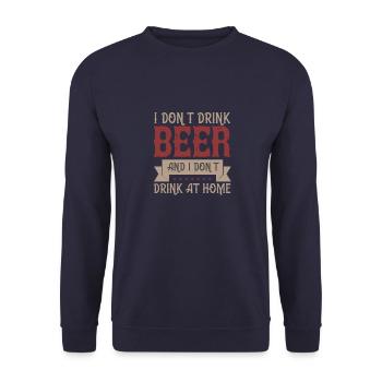 Ich trinke kein Bier und ich trinke auch nicht zu Hause - Unisex Pullover - Navy - Vorne - Alina (178cm) & Michal (187cm)