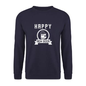 FROHES NEUES BIER - Unisex Pullover - Navy - Vorne - Alina (178cm) & Michal (187cm)