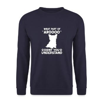 Mignon Yorkshire Terrier Propriétaire Gassi Motif Yorki - Sweat-shirt Unisexe - marine - Devant - Alina (178cm) & Michal (187cm)